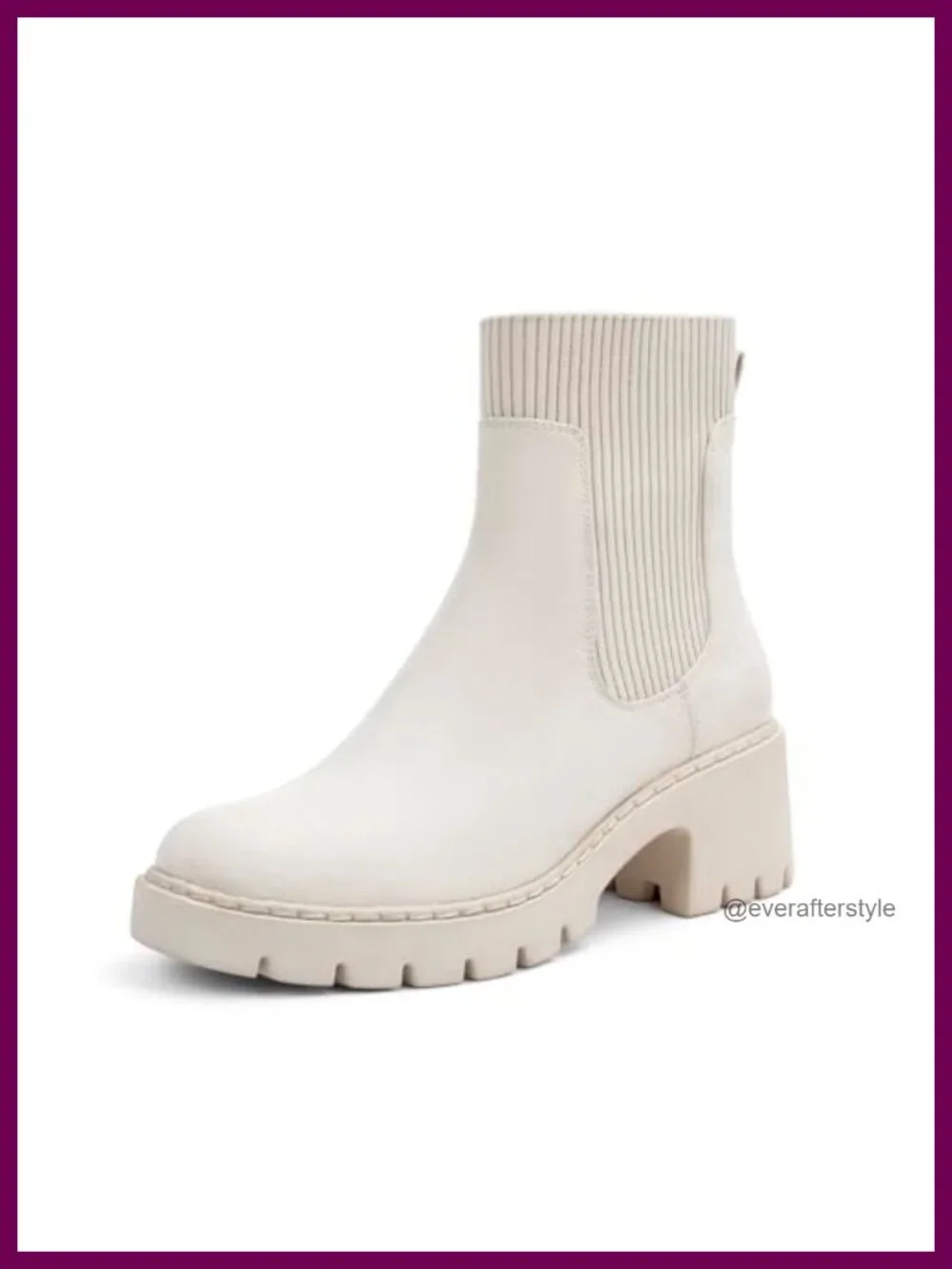 Women's Chelsea Ankle Boots Chunky Heel Lug Sole Platform Side Zip